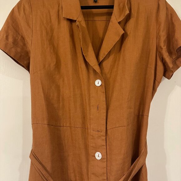 Quince Linen Dress In Excellent Condition - Picture 2 of 4